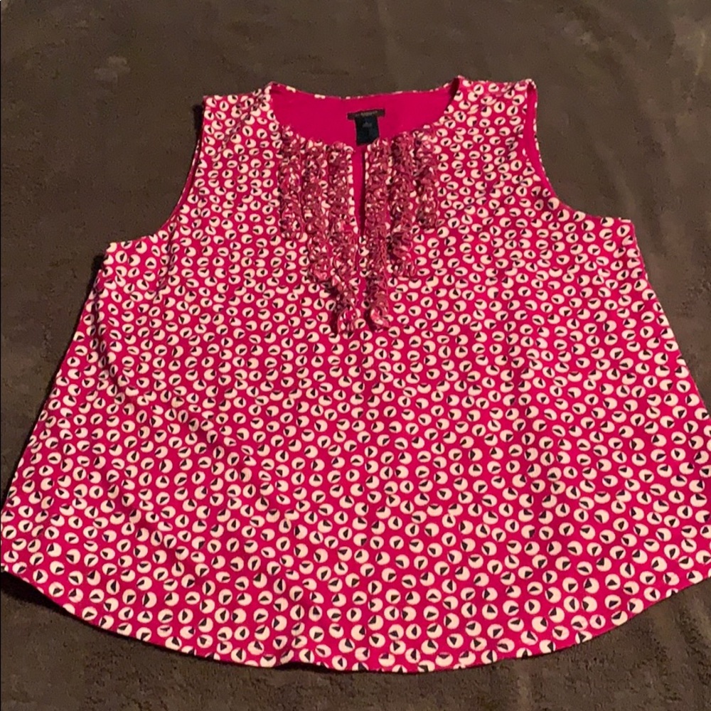 Ann Taylor Ruffle Split Neck